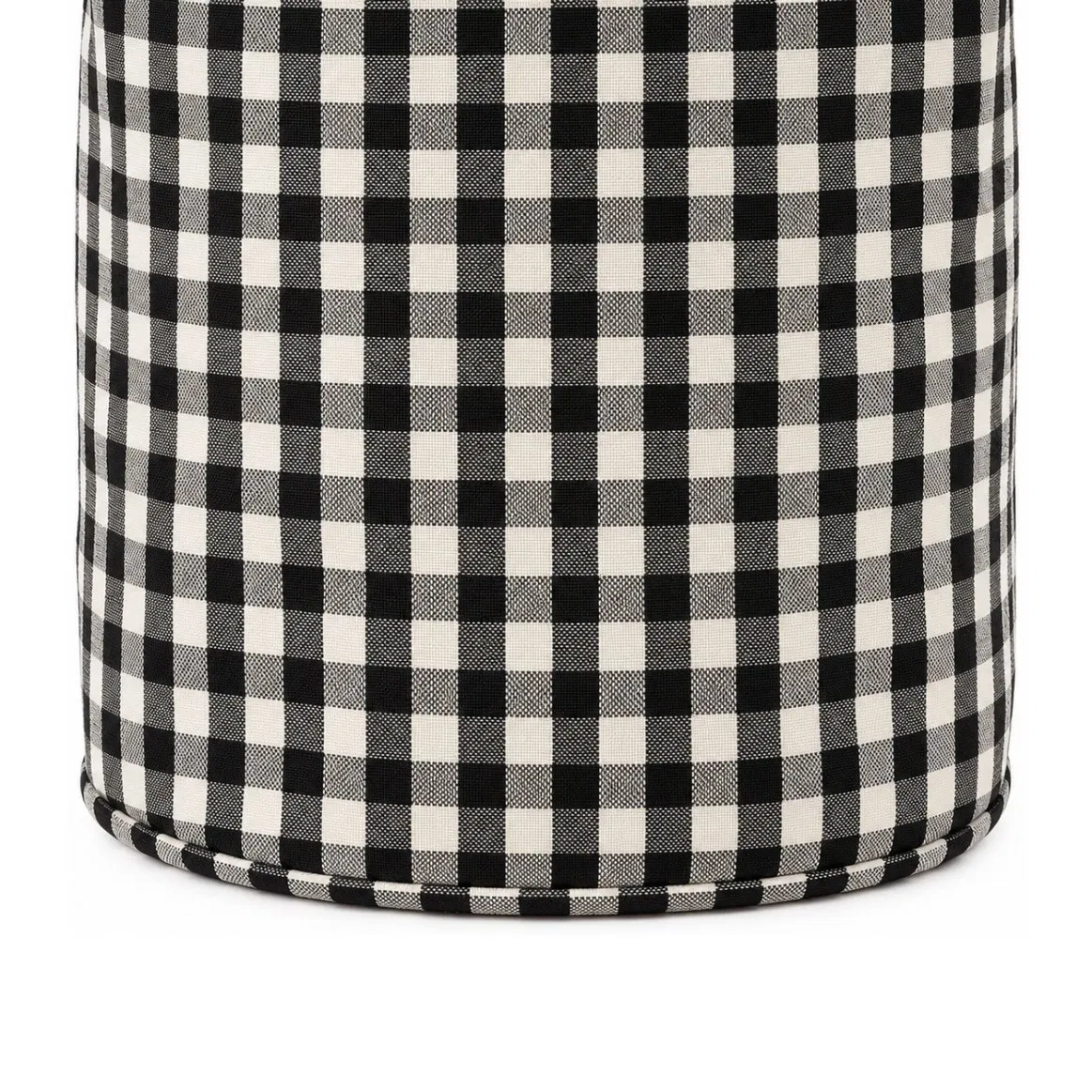 Cotton Gingham Stroller Organizer Bucket Bag with Drawstring and Detachable Handles