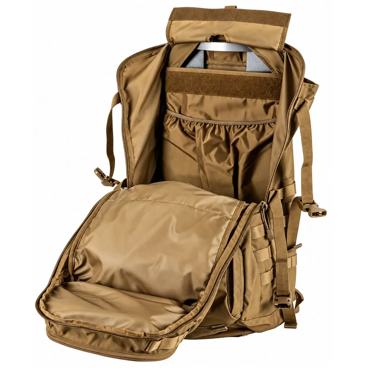 Waterproof Polyester Tactical Hiking Backpack with Molle System and Internal Frame