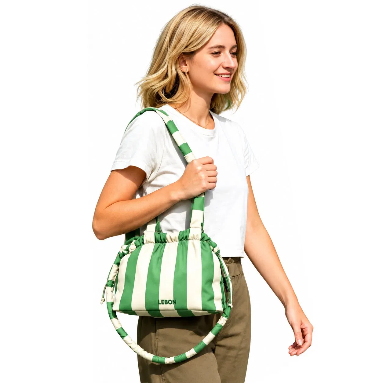 Recycled Nylon Convertible Stroller Organizer Bag with Adjustable Shoulder Strap