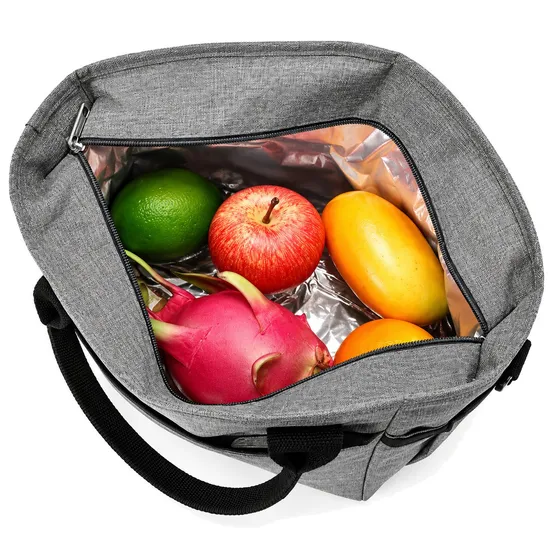 Reusable Insulated Lunch Tote Cooler Bag with Adjustable Shoulder Strap for Travel