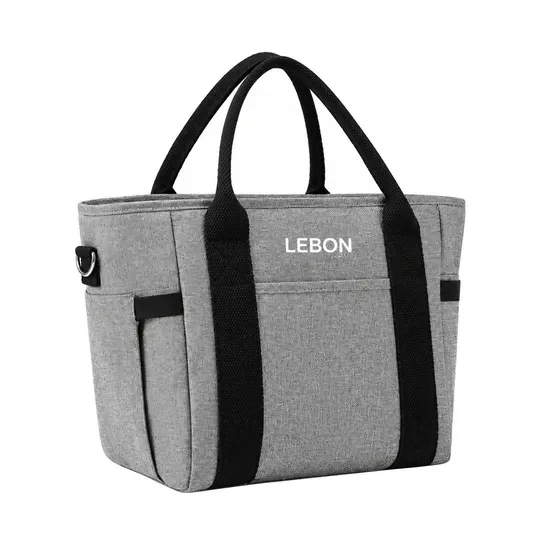 Reusable Insulated Lunch Tote Cooler Bag with Adjustable Shoulder Strap for Travel