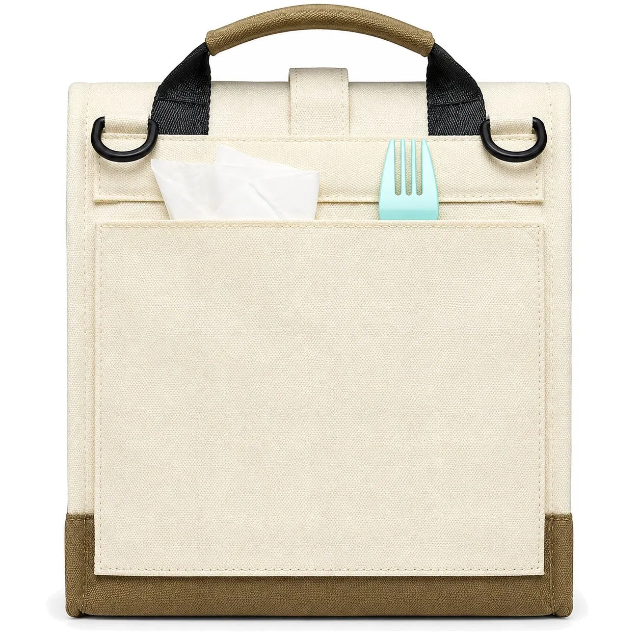 Durable 600d Insulated Rolltop Lunch Cooler Bag with Adjustable Shoulder Strap