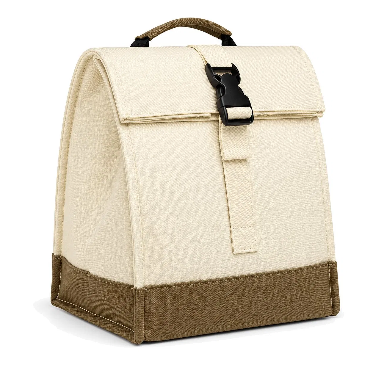Durable 600d Insulated Rolltop Lunch Cooler Bag with Adjustable Shoulder Strap