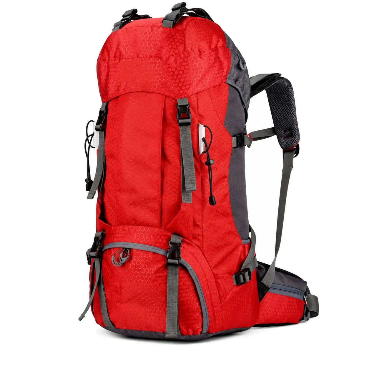 Custom Nylon Hiking Backpack with Internal Frame Adjustable Padded Straps and Multiple Compartments