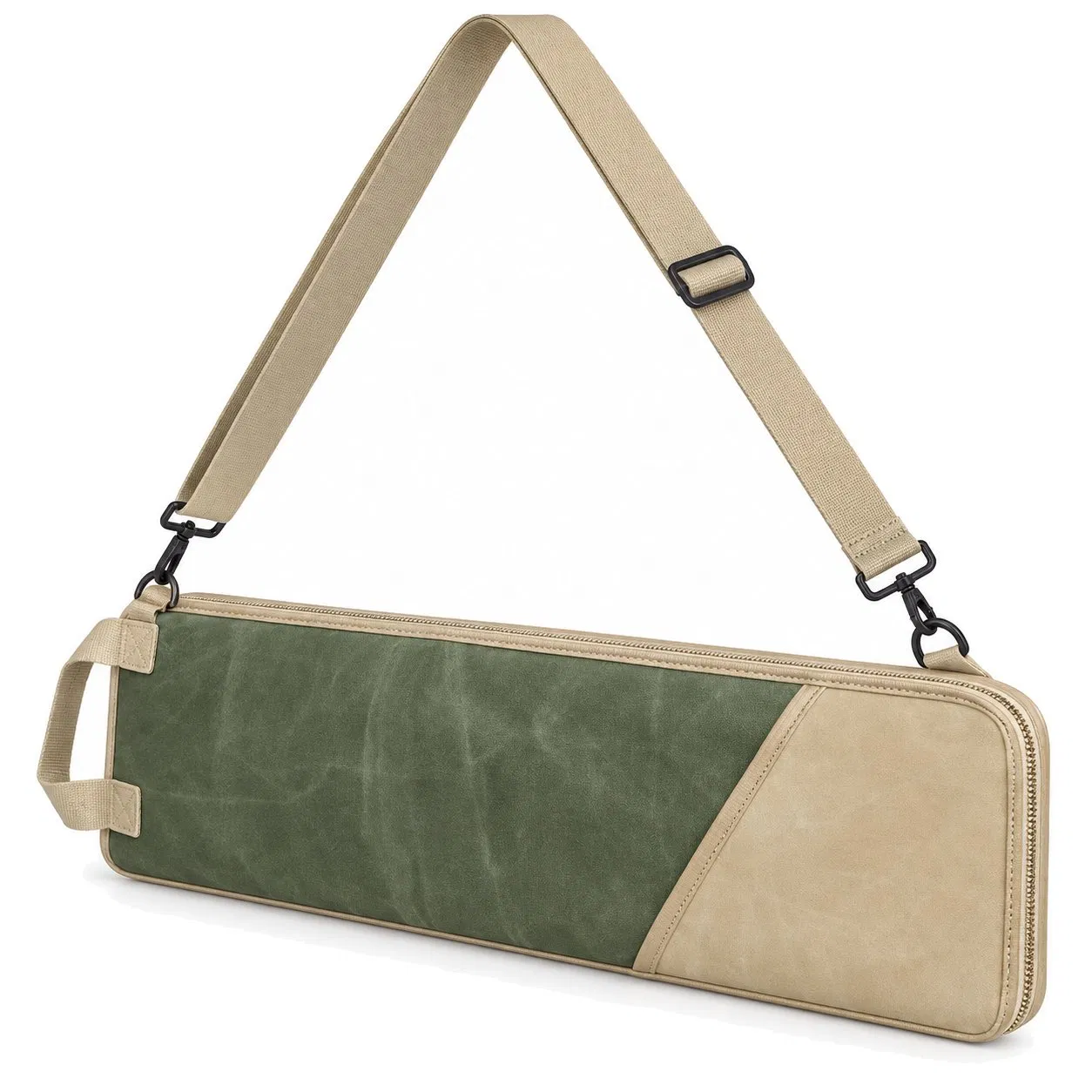 Portable Canvas Drumstick Storage Bag with Multiple Pockets and Zipper Closure for Drum Accessories