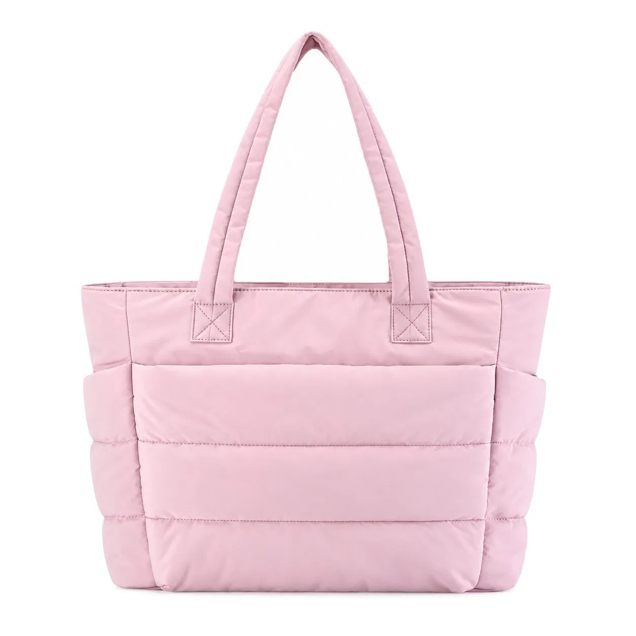 Women Lightweight Nylon Puffer Tote Bag with Compartments for Work Beach Gym Travel