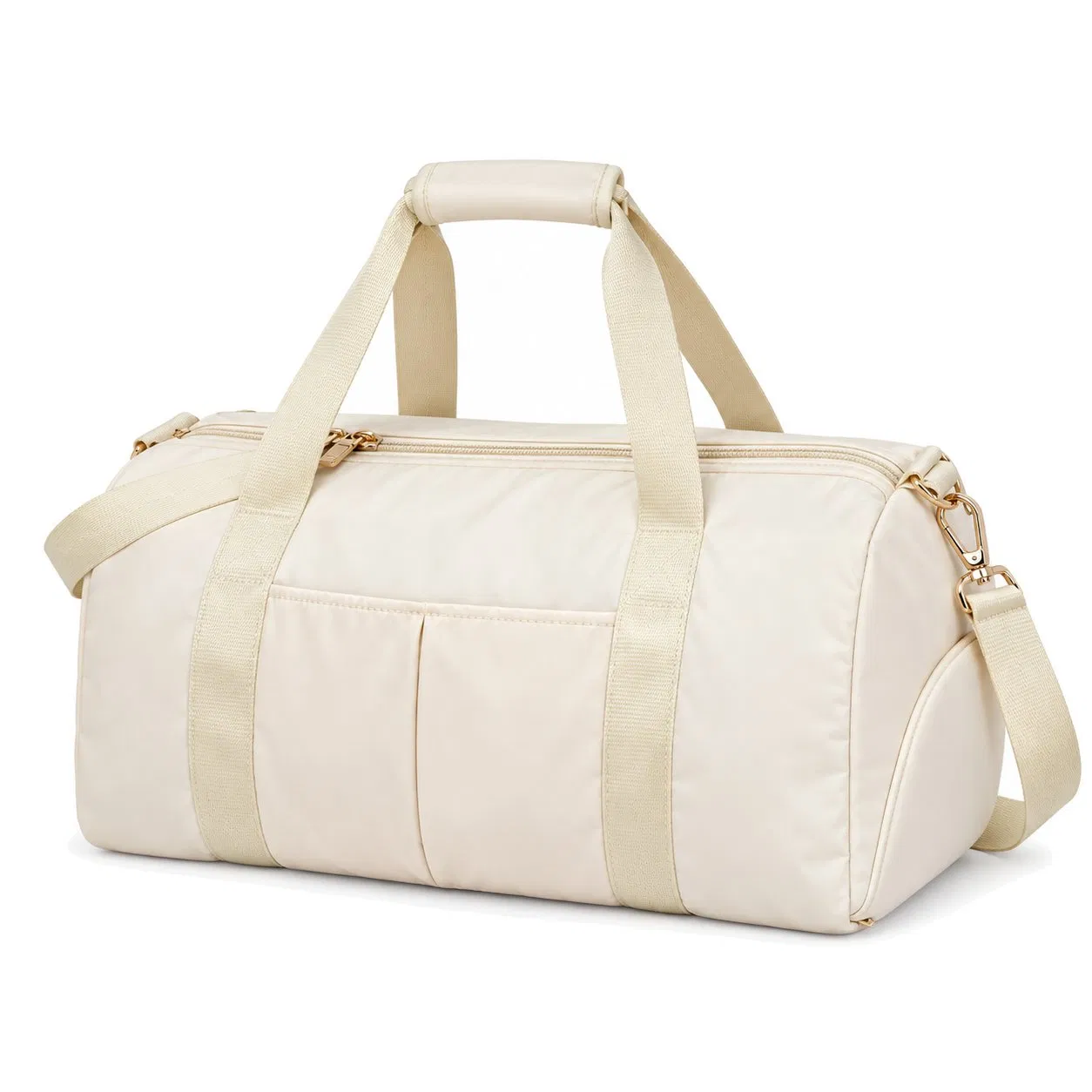 Nylon Gym Travel Duffle Bag with Shoe Compartment and Detachable Shoulder Strap