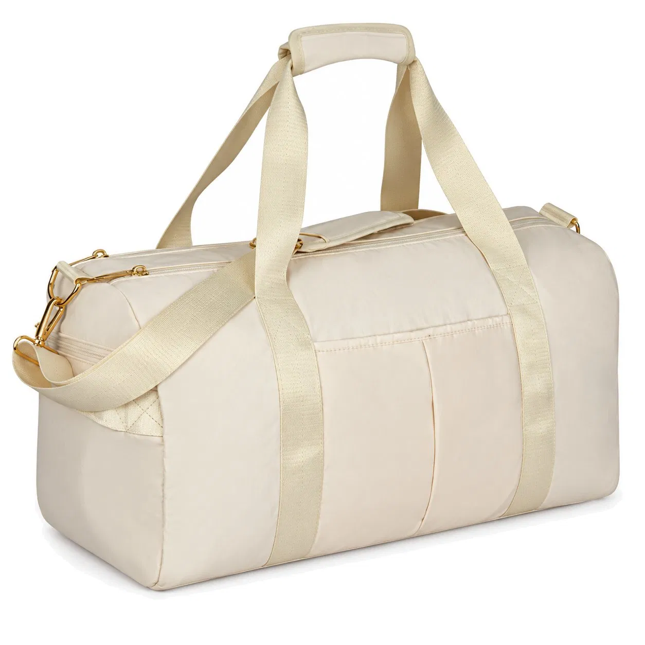 Nylon Gym Travel Duffle Bag with Shoe Compartment and Detachable Shoulder Strap