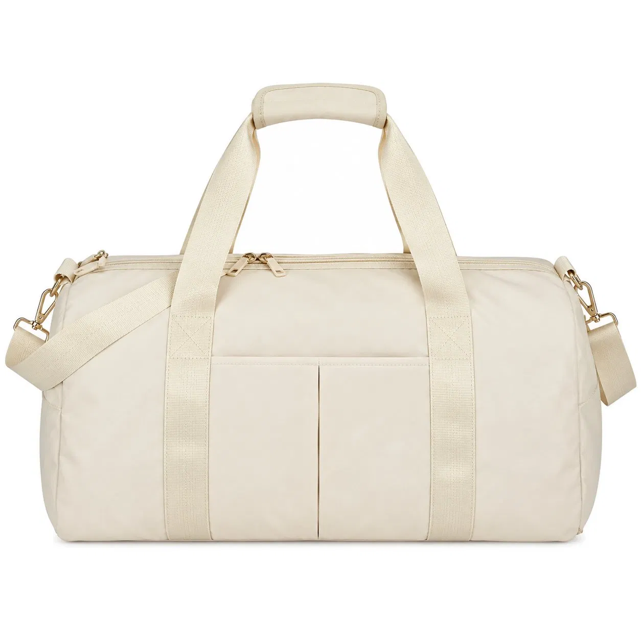 Nylon Gym Travel Duffle Bag with Shoe Compartment and Detachable Shoulder Strap