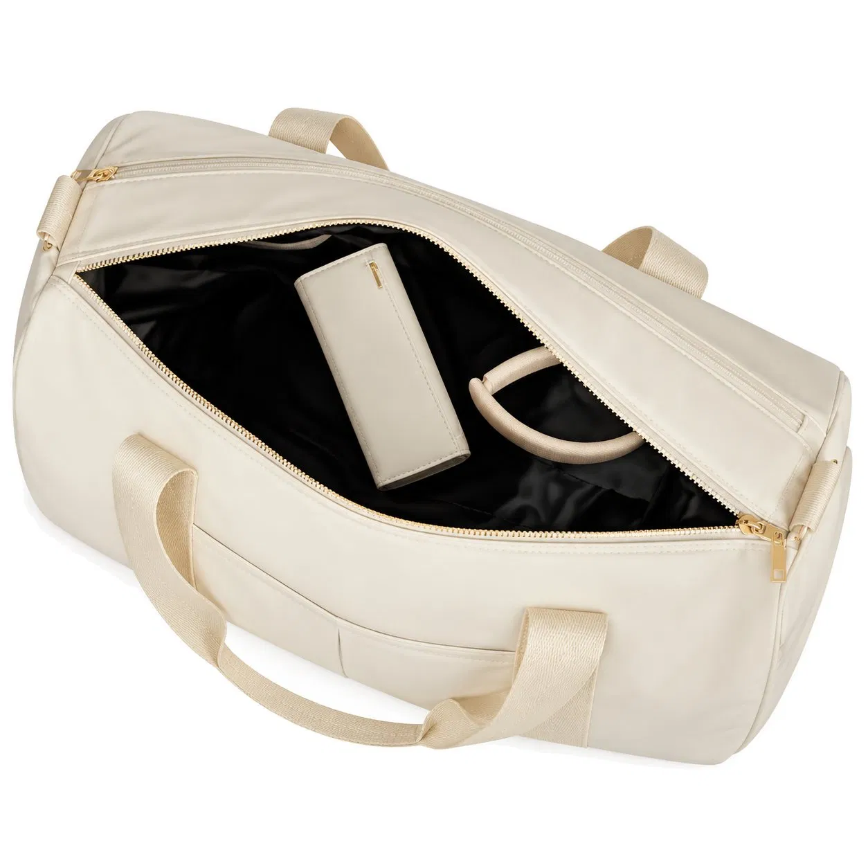 Nylon Gym Travel Duffle Bag with Shoe Compartment and Detachable Shoulder Strap