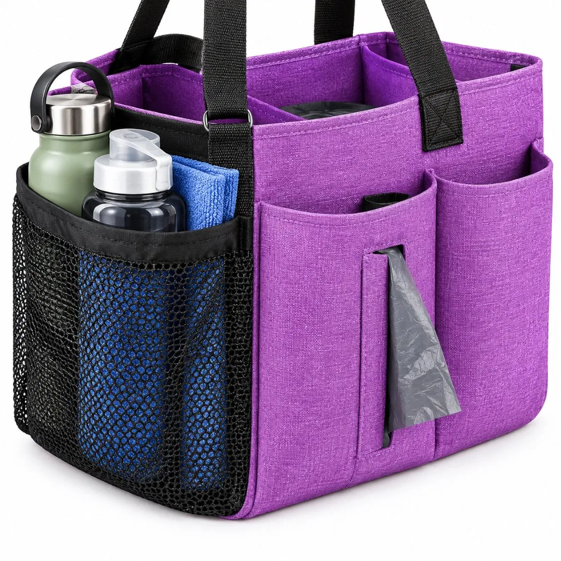 Large Wearable Cleaning Caddy Bag Cleaning Supplies Organizer with Shoulder and Waist Straps for Cleaners