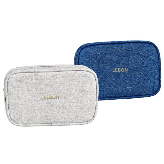 Custom Portable Linen Zipper Cosmetic Makeup Bag for Travel