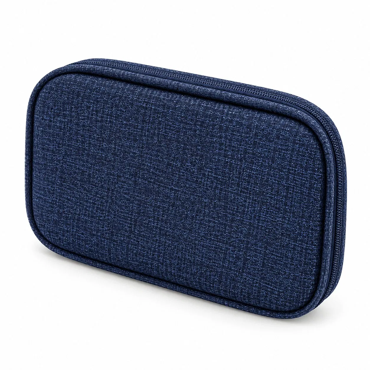 Custom Portable Linen Zipper Cosmetic Makeup Bag for Travel