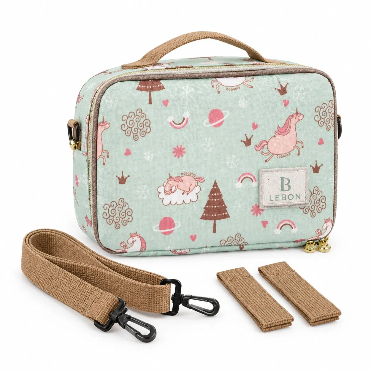 Custom Water Resistant Portable Diaper Bag with Removable Baby Changing Mat