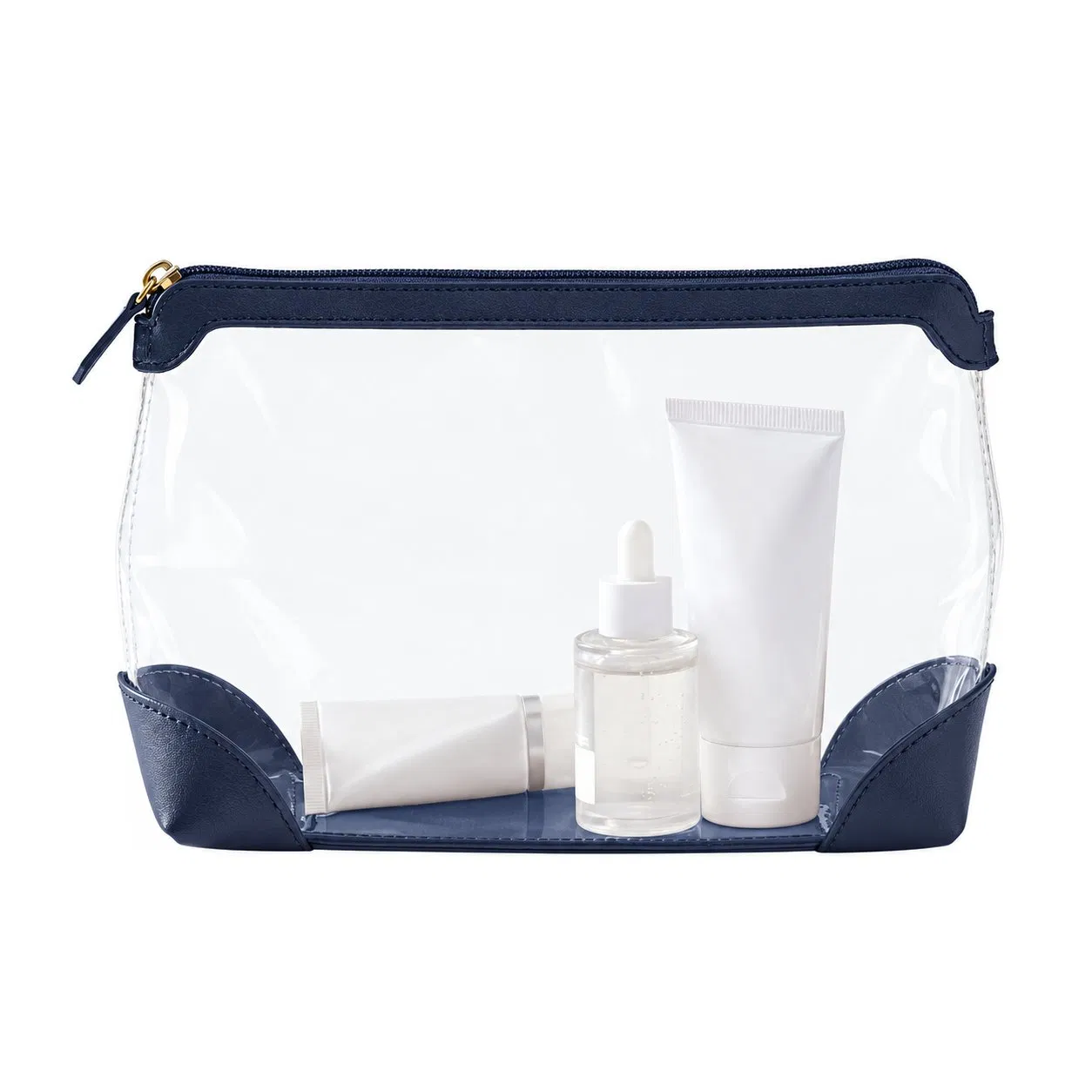 Custom Transparent Zipper Cosmetic Toiletry Pouch for Travel Storage