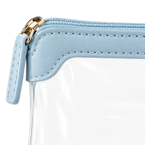 Custom Transparent Zipper Cosmetic Toiletry Pouch for Travel Storage