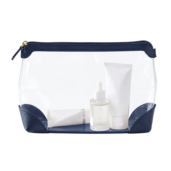 Custom Transparent Zipper Cosmetic Toiletry Pouch for Travel Storage