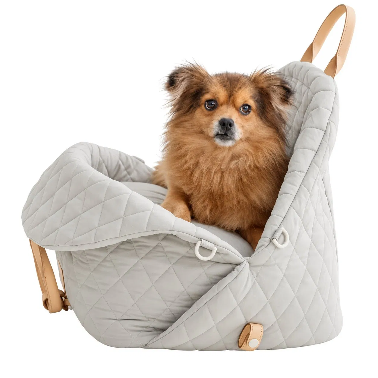 Custom Portable Pet Carrier Tote with Car Seat Belt Loops for Dogs and Cats
