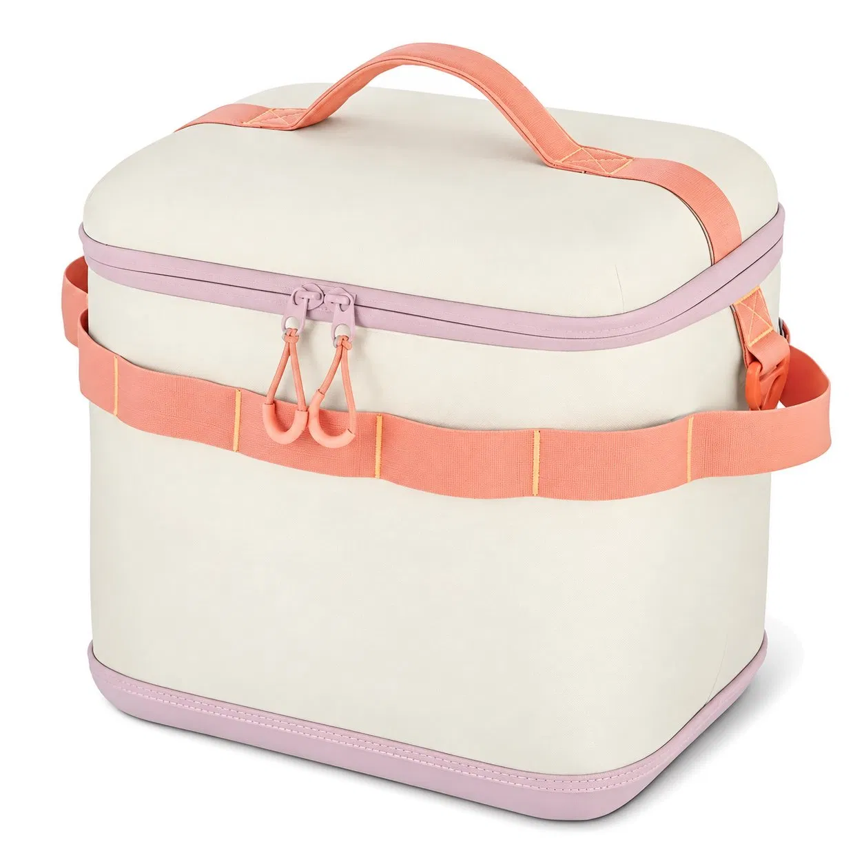 Oxford Cloth Insulated Lunch Tote Bag with Zipper Closure for School and Picnic