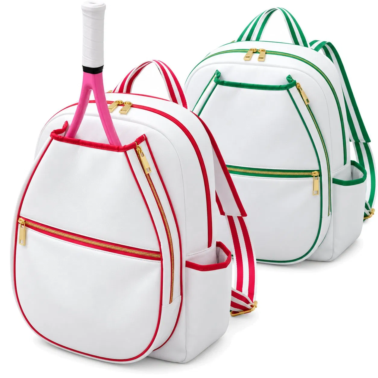 Custom Tennis Pickleball Racket Backpack with Shoe Compartment and Zipper Closure