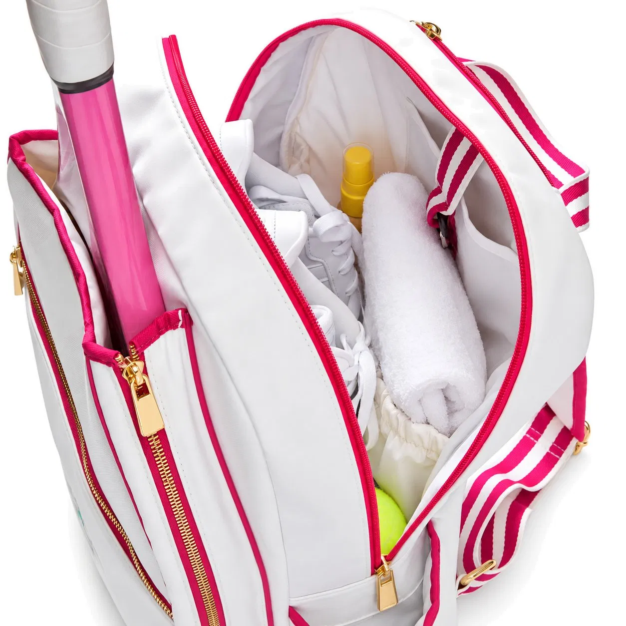 Custom Tennis Pickleball Racket Backpack with Shoe Compartment and Zipper Closure