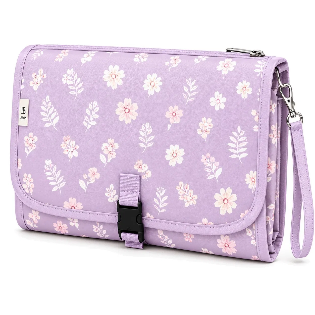 Custom Portable Foldable Baby Diaper Changing Pad with Handle and Wipes Pocket