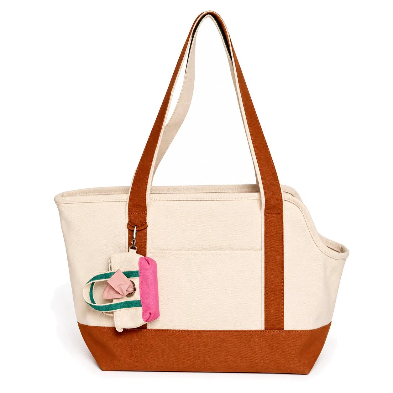 Custom Foldable Canvas Pet Carrier Tote Bag with Zipper for Cats and Dogs