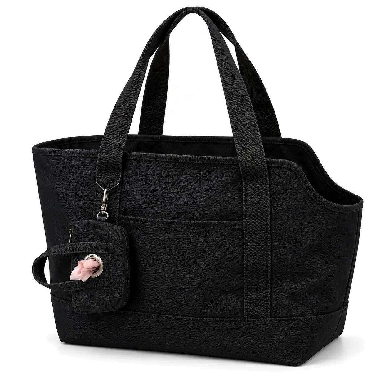 Custom Foldable Canvas Pet Carrier Tote Bag with Zipper for Cats and Dogs
