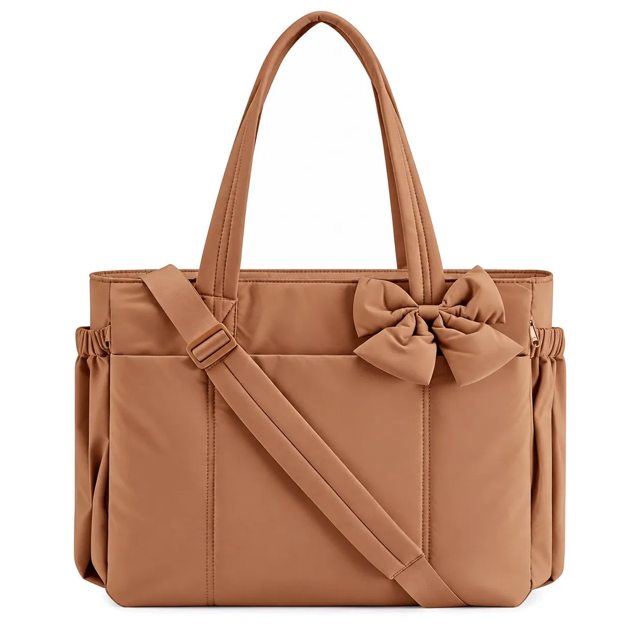 Custom Waterproof Nylon Shoulder Handbag with Multiple Pockets for Women
