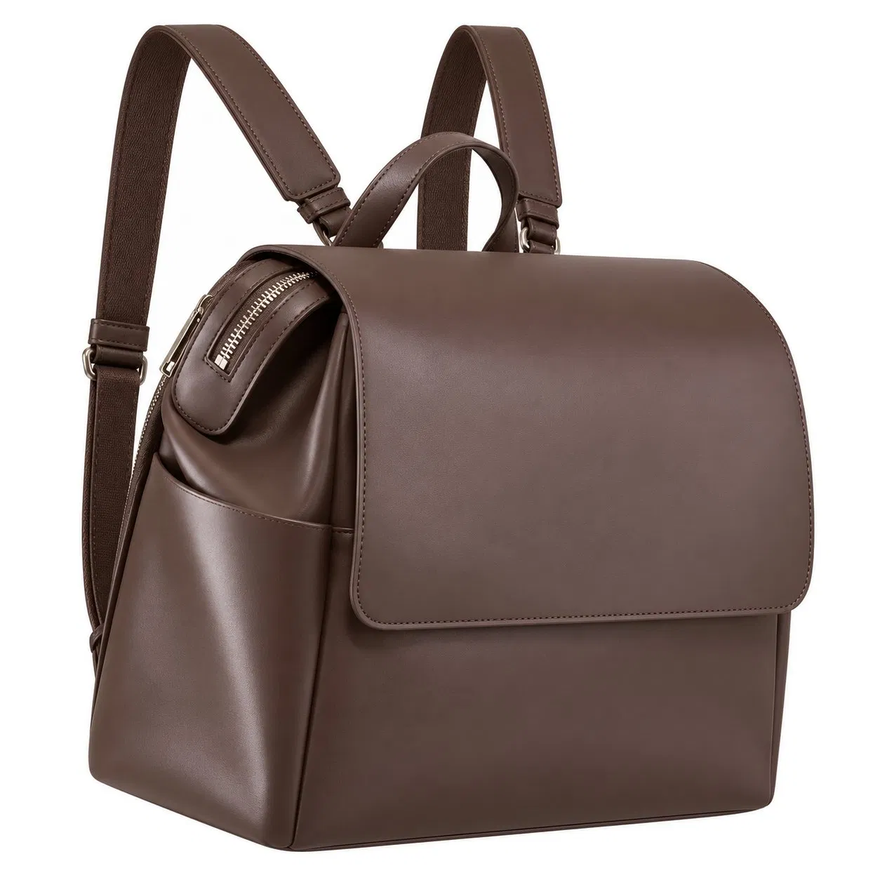Custom Fashion PU Leather Diaper Backpack with Large Capacity for Baby Travel
