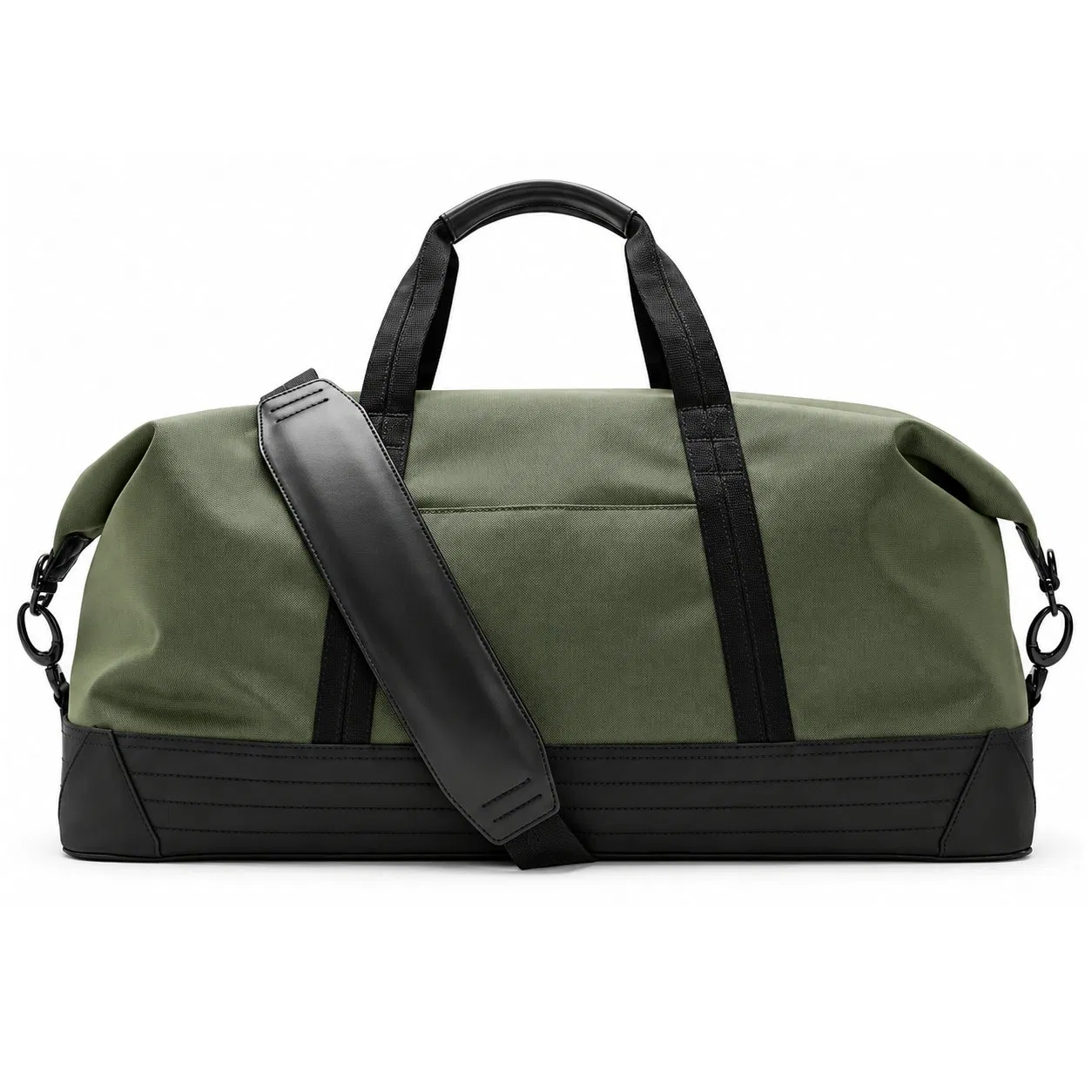 Water Resistant Nylon Gym Duffel Bag with Shoe Compartment and Adjustable Strap