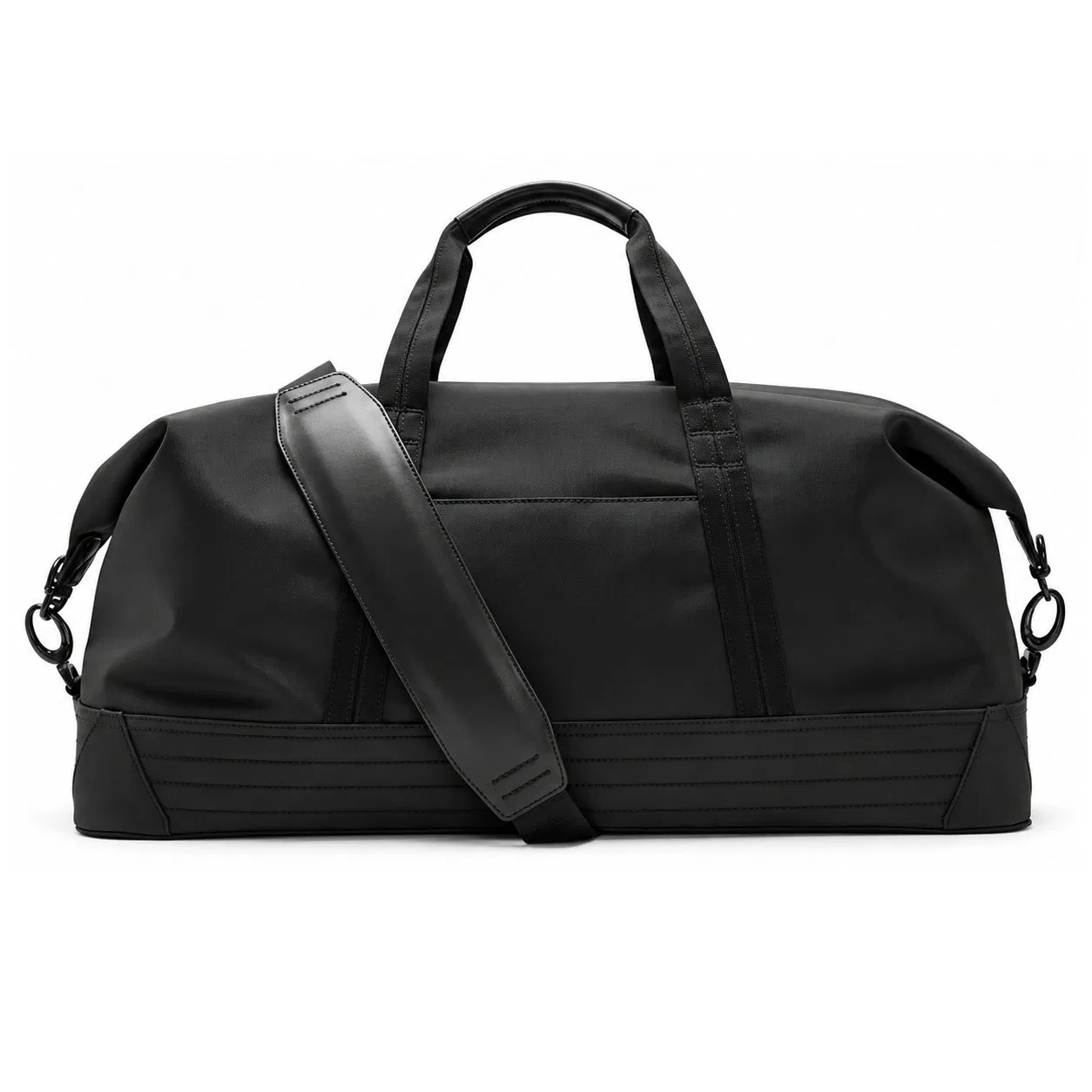 Water Resistant Nylon Gym Duffel Bag with Shoe Compartment and Adjustable Strap