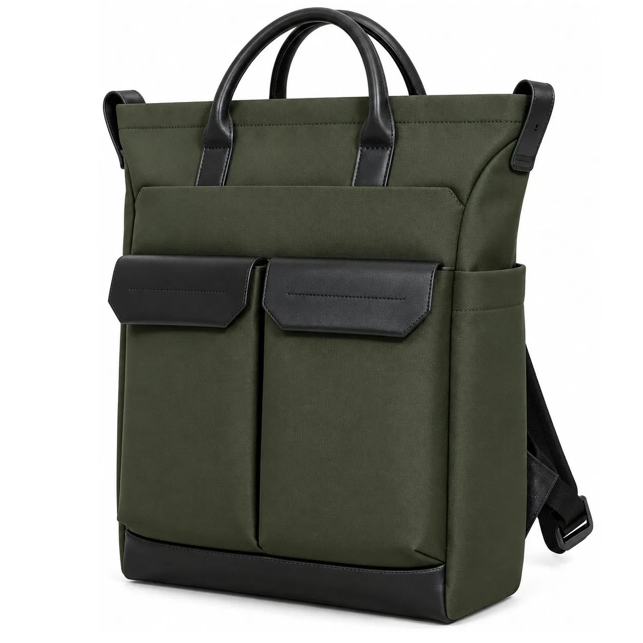 Custom Logo Nylon Laptop Backpack Convertible Tote Bag for Work and Travel
