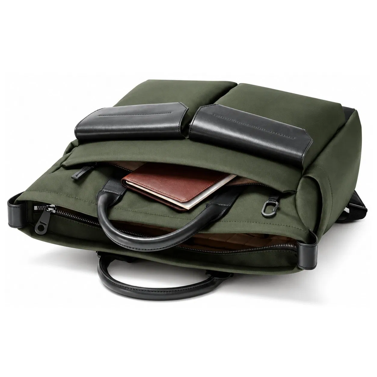 Custom Logo Nylon Laptop Backpack Convertible Tote Bag for Work and Travel