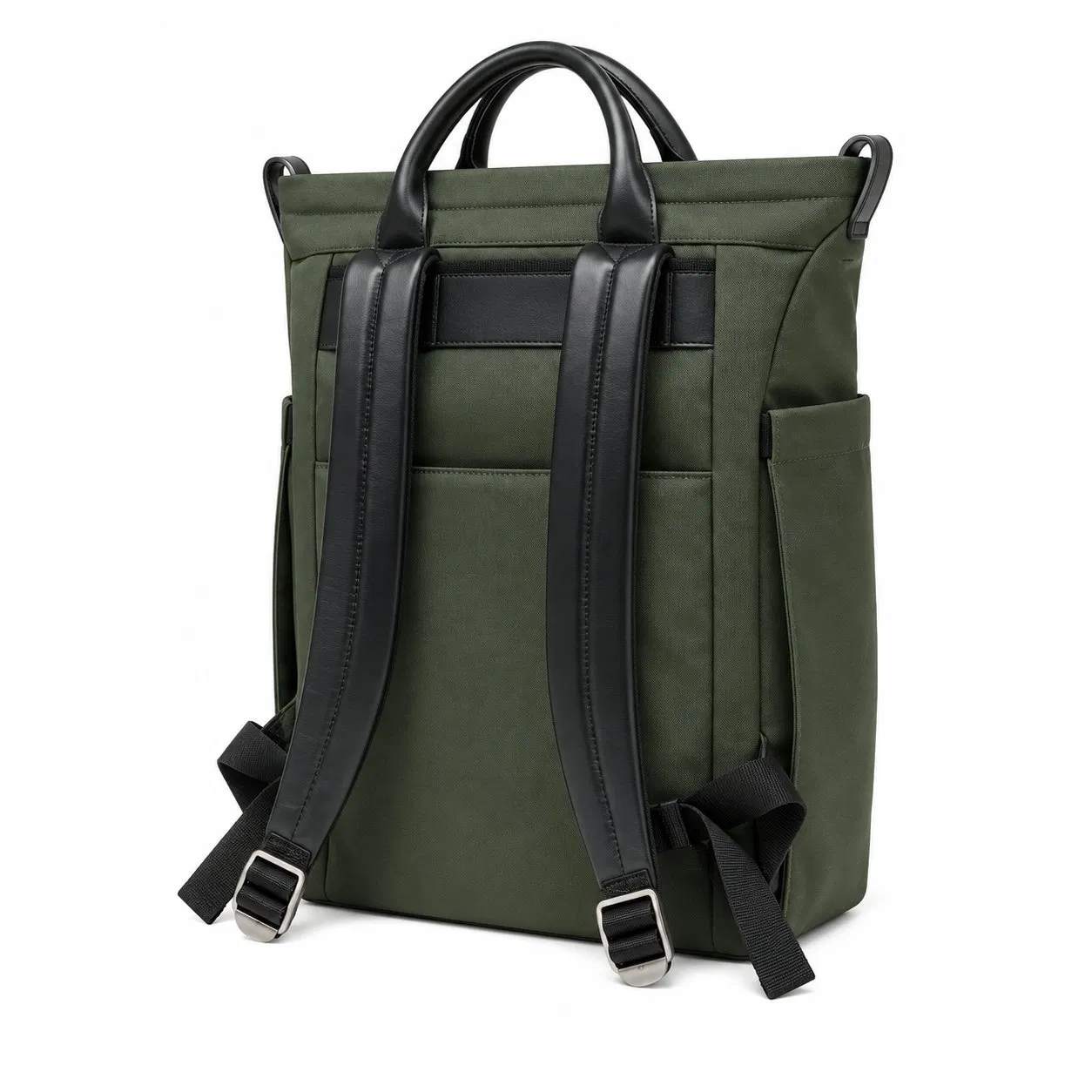 Custom Logo Nylon Laptop Backpack Convertible Tote Bag for Work and Travel