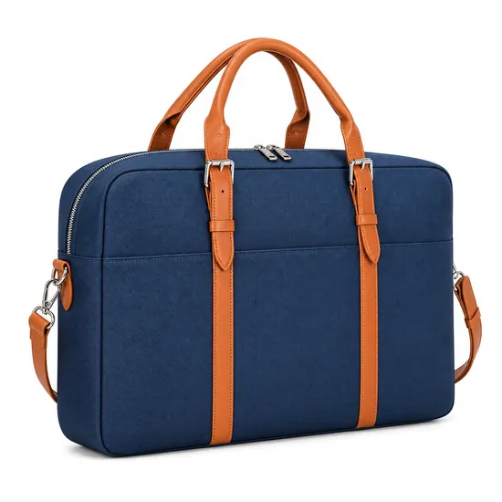 Custom Oxford Laptop Briefcase with Luggage Sleeve and Detachable Shoulder Strap