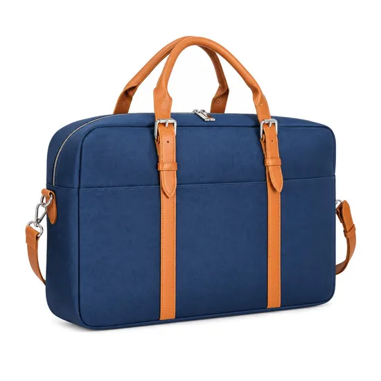 Custom Oxford Laptop Briefcase with Luggage Sleeve and Detachable Shoulder Strap