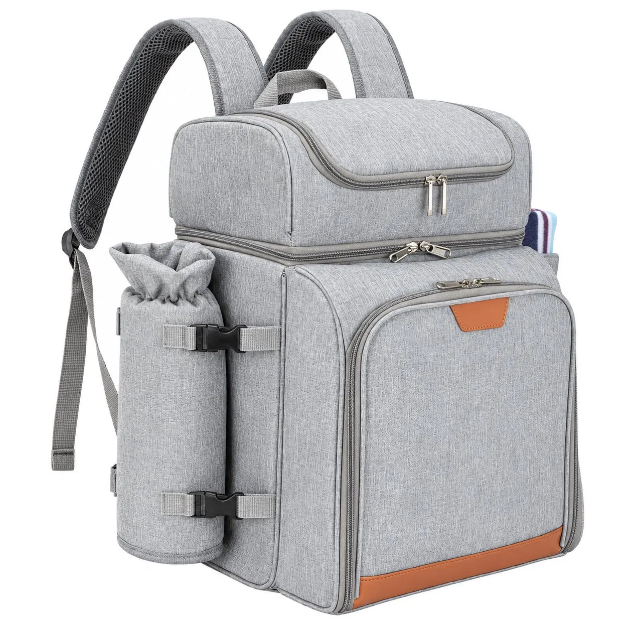Custom Polyester Insulated Cooler Backpack with PEVA Lining for Picnics and Lunch