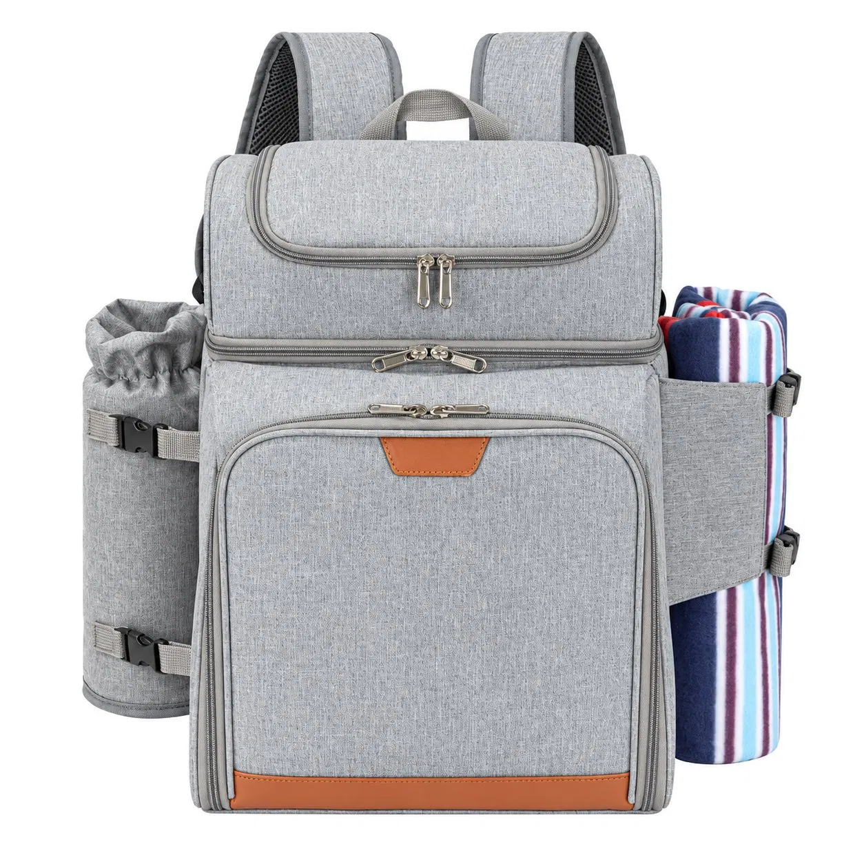 Custom Polyester Insulated Cooler Backpack with PEVA Lining for Picnics and Lunch