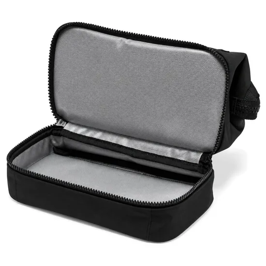 Custom Double Layer Nylon Travel Toiletry Bag with Dual Compartments and Carry Handle