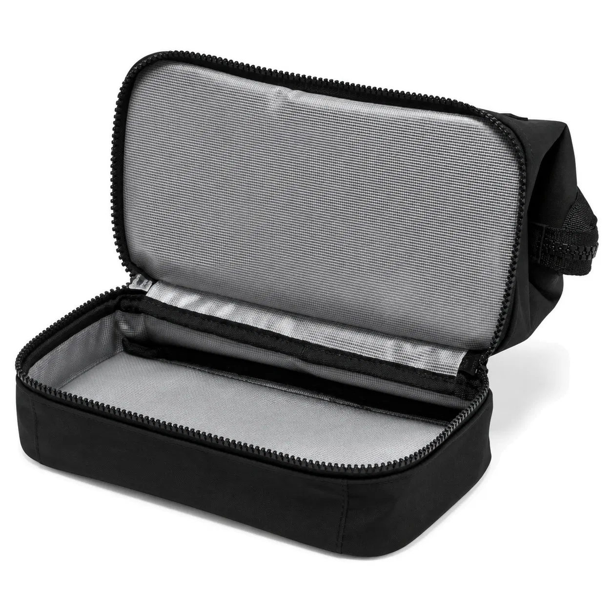 Custom Double Layer Nylon Travel Toiletry Bag with Dual Compartments and Carry Handle