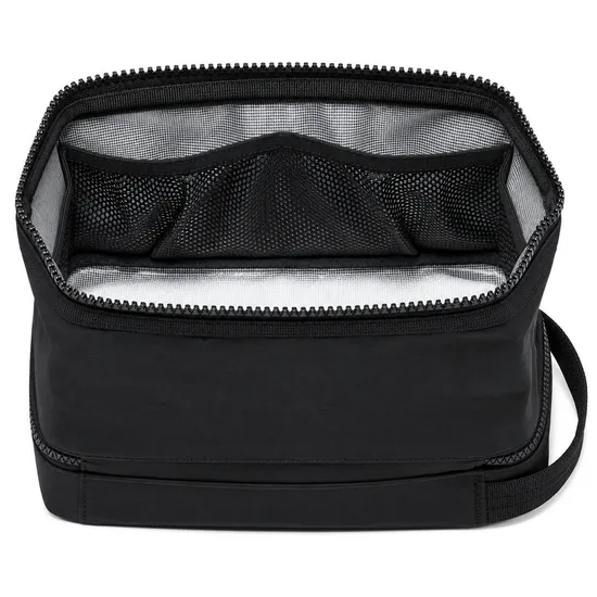 Custom Double Layer Nylon Travel Toiletry Bag with Dual Compartments and Carry Handle