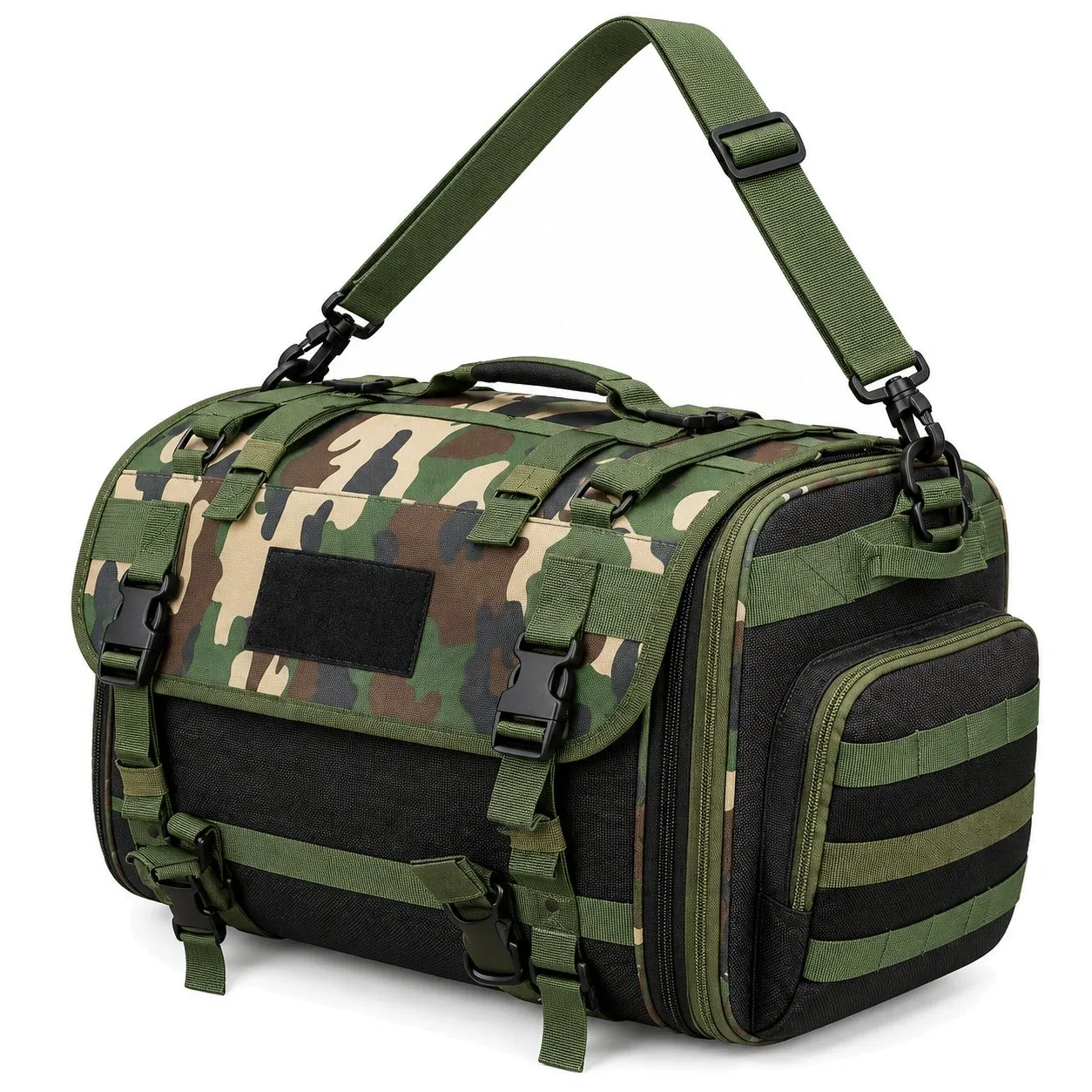 Custom Camouflage Motorcycle Rear Seat Storage Bag with Reinforced Polyester Construction