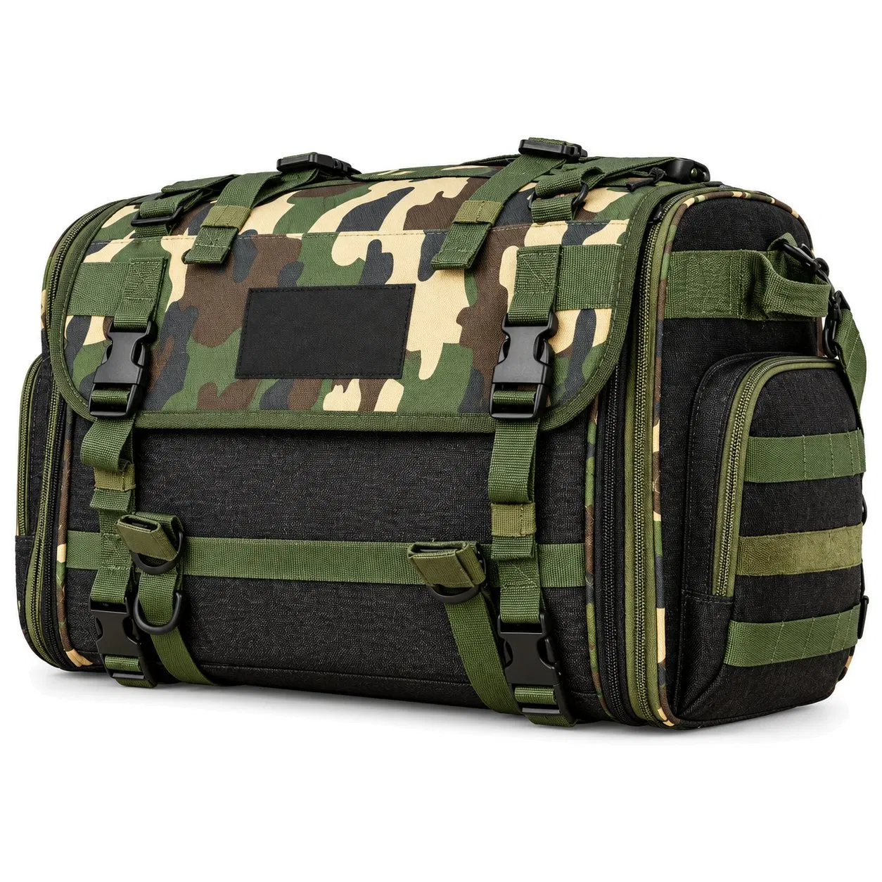 Custom Camouflage Motorcycle Rear Seat Storage Bag with Reinforced Polyester Construction