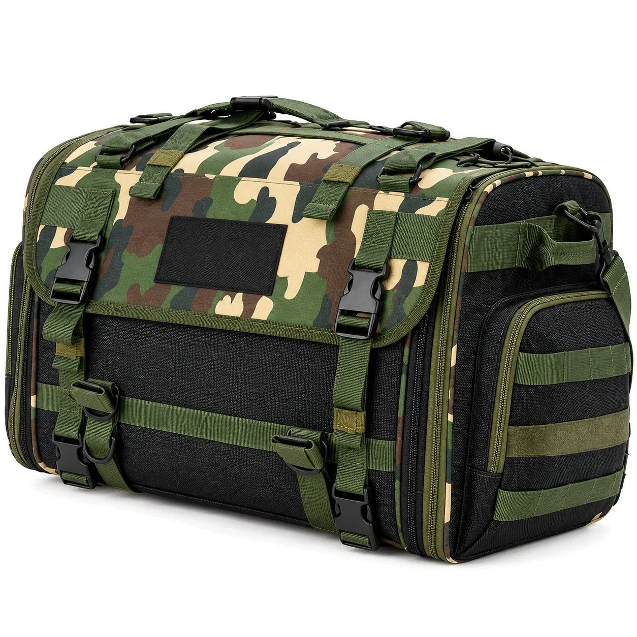 Custom Camouflage Motorcycle Rear Seat Storage Bag with Reinforced Polyester Construction