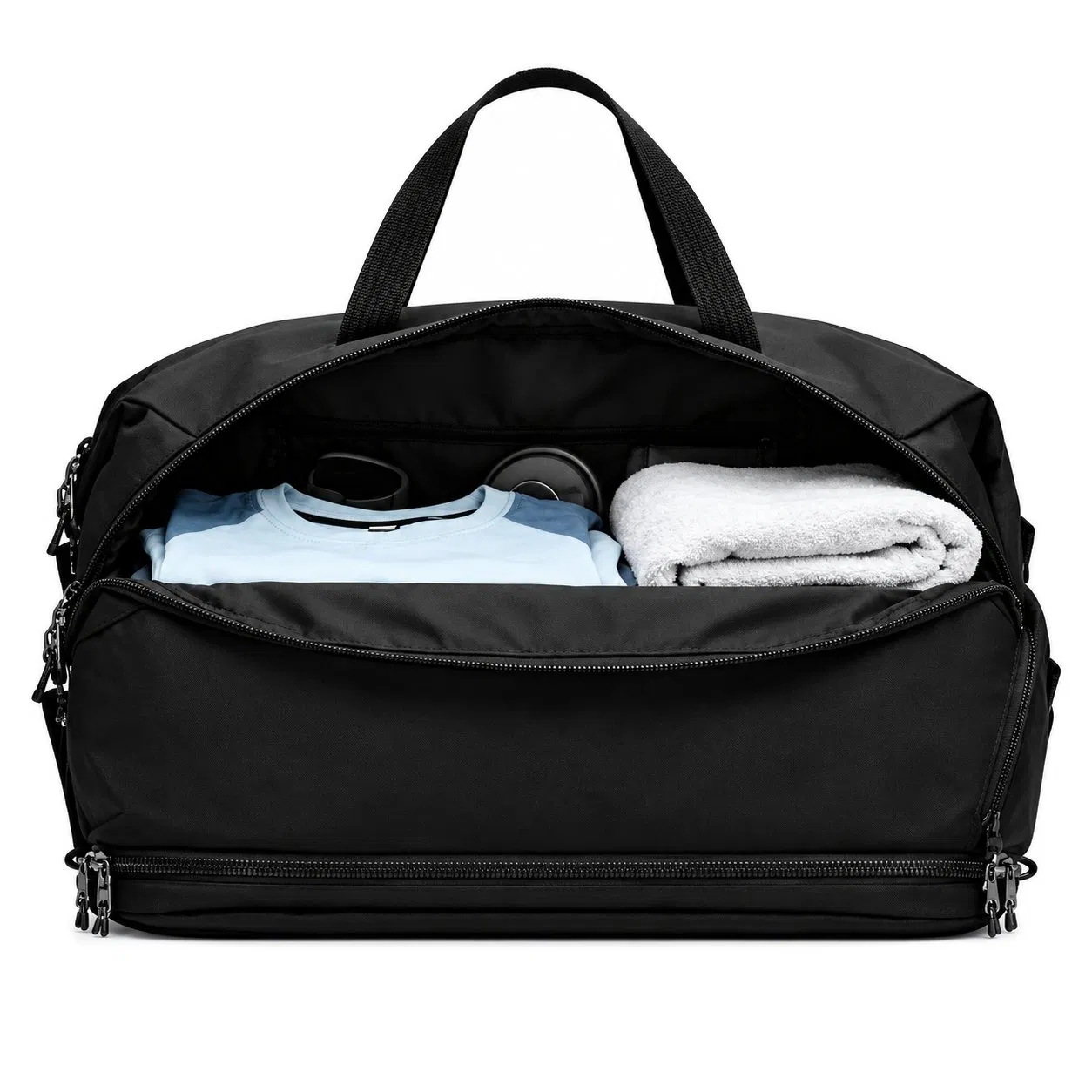 Custom Foldable Nylon Sports Gym Duffle Bag with Adjustable Strap