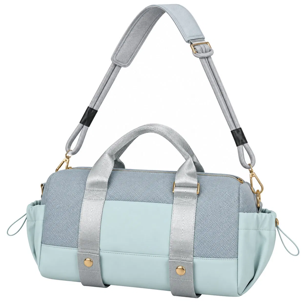 Custom Women Nylon Yoga Gym Bag with Mat Holder and Removable Shoulder Strap