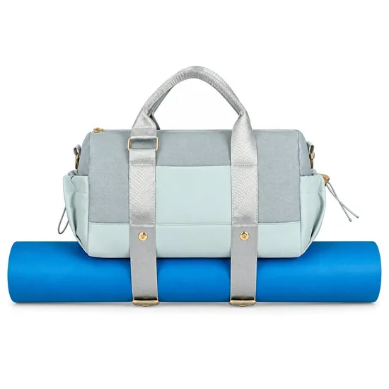 Custom Women Nylon Yoga Gym Bag with Mat Holder and Removable Shoulder Strap