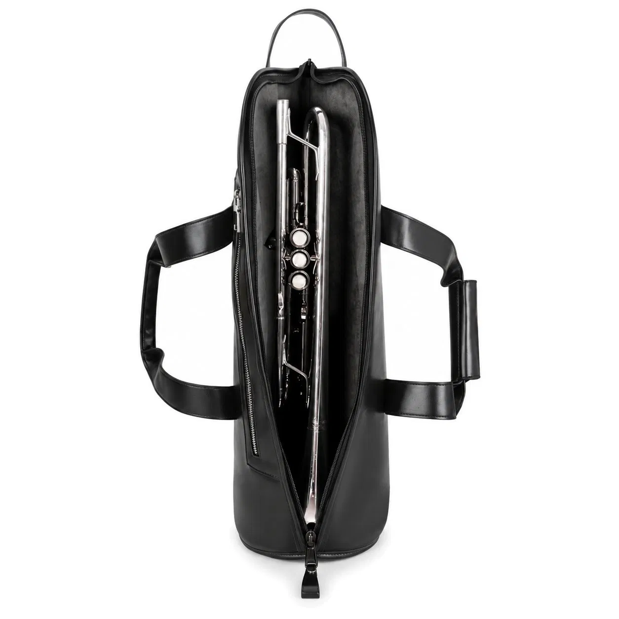 Custom PU Leather Trumpet Gig Bag with Foam Padding and Shoulder Strap