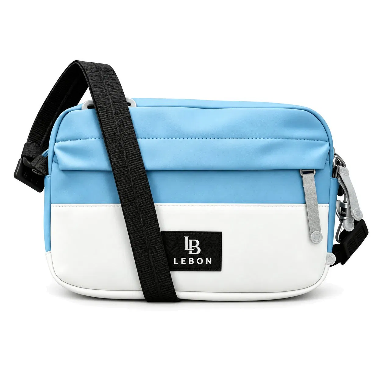 Custom Lightweight Color Block Crossbody Bag with Zipper and Polyester Lining